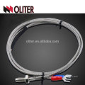 bolt sensor rtd silvery shielding flexible cable ss304 ss316 temperature sensor manufacturer pt100